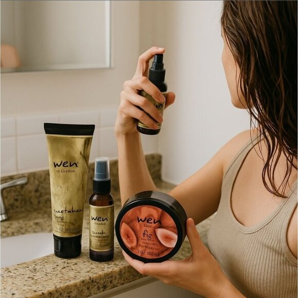 Wen Hair Set – Sweet Almond Mint & Fig Treatment, Mist, Mask & Styling Creme - Picture 11 of 16